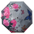 Stock Stock Wholesales Promotion Flower Picture Print Automatic Open Close Fold Umbrella